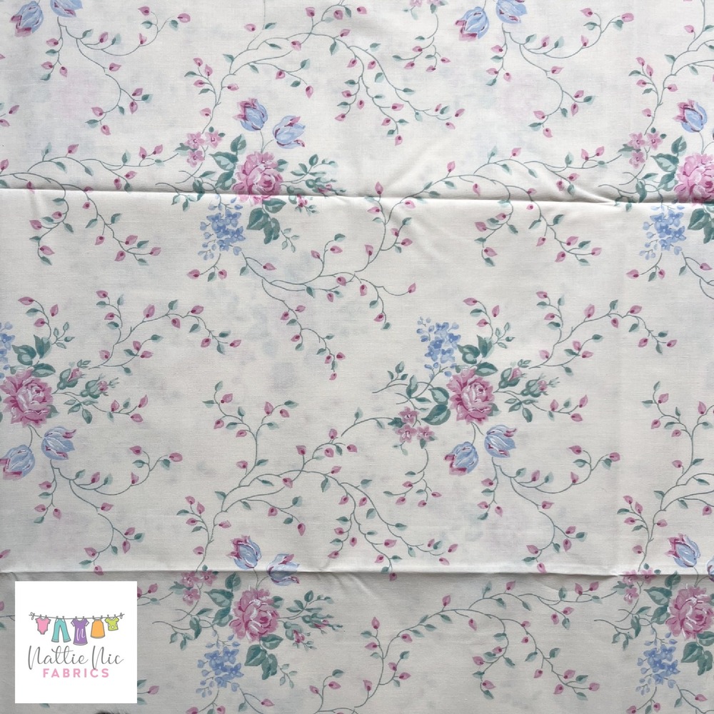 Vintage Full (double) Sheet Set, JcPenneys, Brand New cream with pink floral - Picture 4 of 7